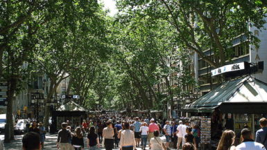 Las Ramblas street, in Barcelona