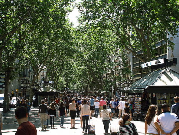 Las Ramblas street, in Barcelona
