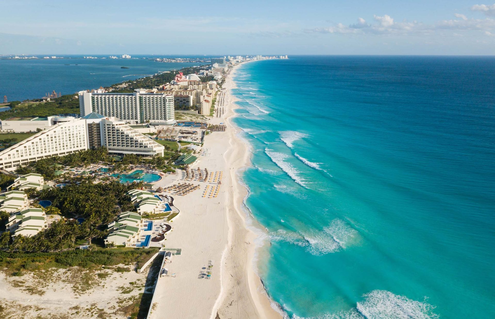 Beach line in cancun