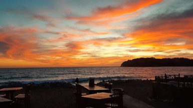Ibiza sunset on the beach