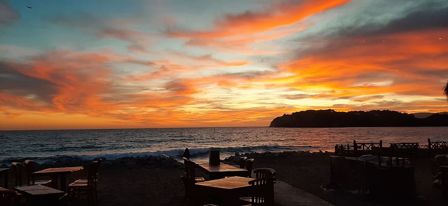 Ibiza sunset on the beach