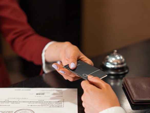 check-in in a hotel