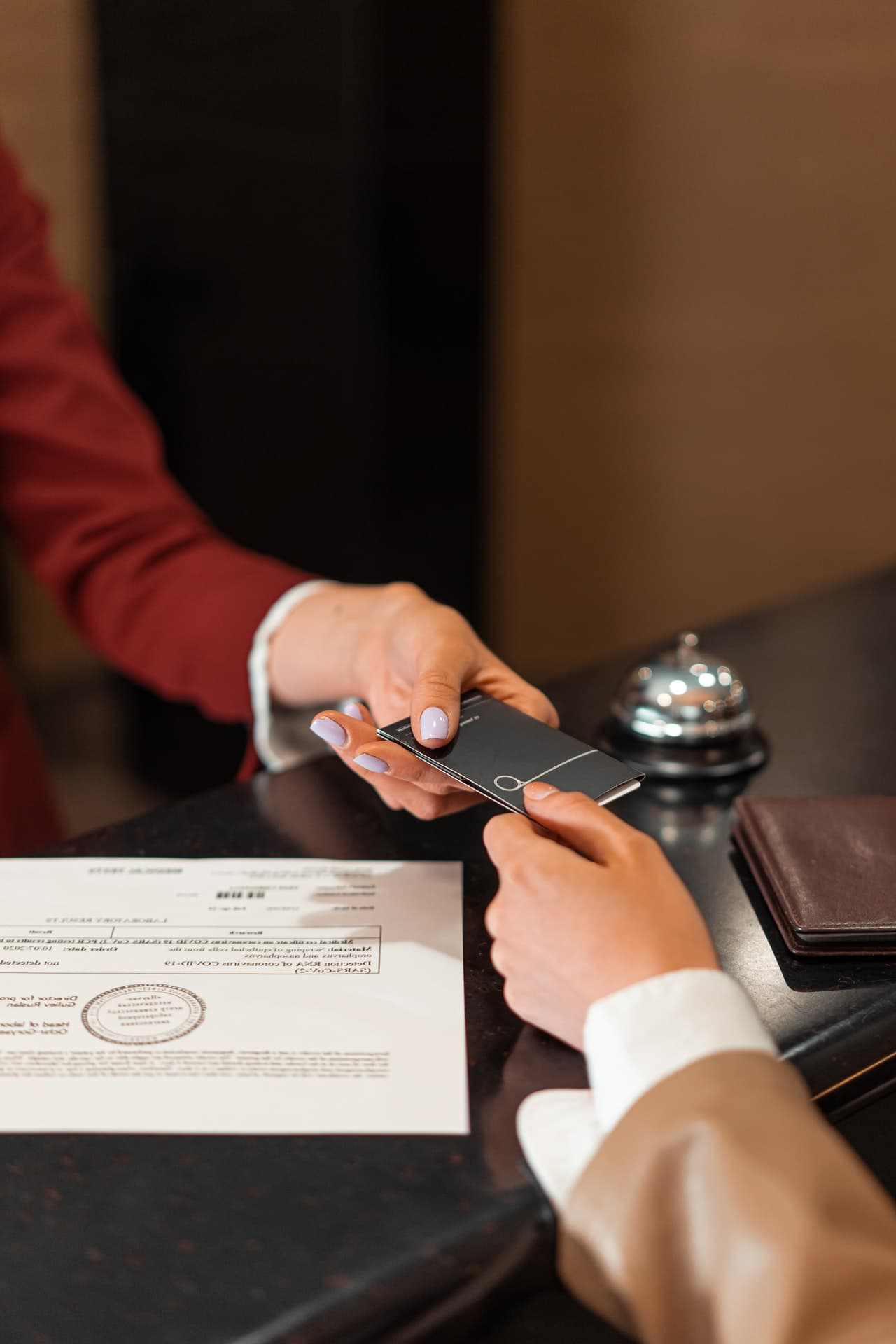 check-in in a hotel