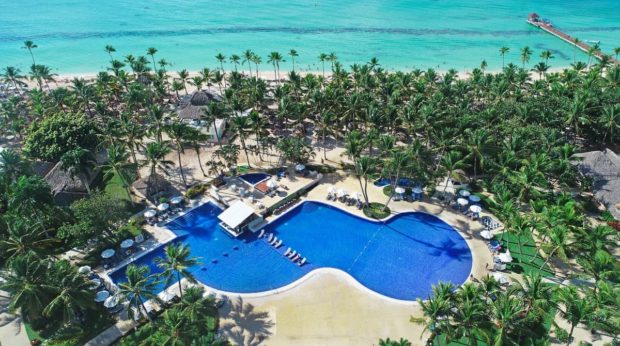 Aereal view of Catalonia Bayahibe Resort with swimming pool