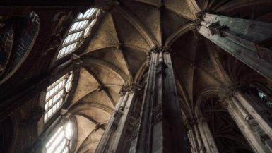 Building of a gothic cathedral