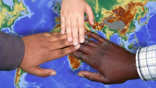 People's hands from different cultures