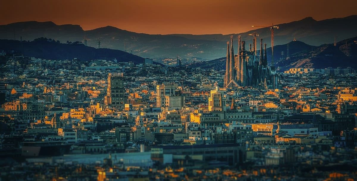 Landscape in city of Barcelona