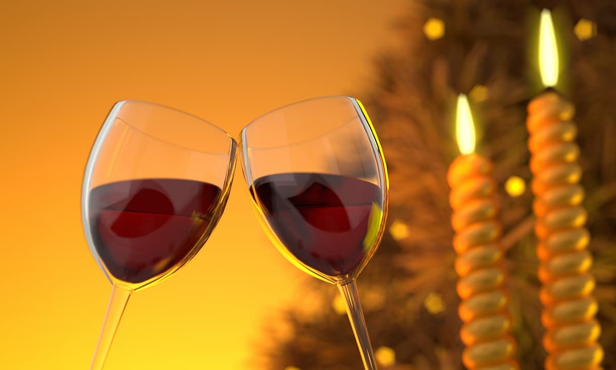 Two wine glasses of people tasting them