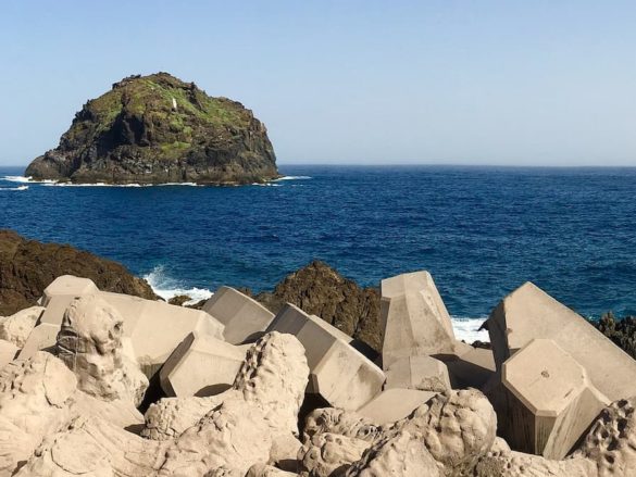 Beach and island in Tenerife in the month of december