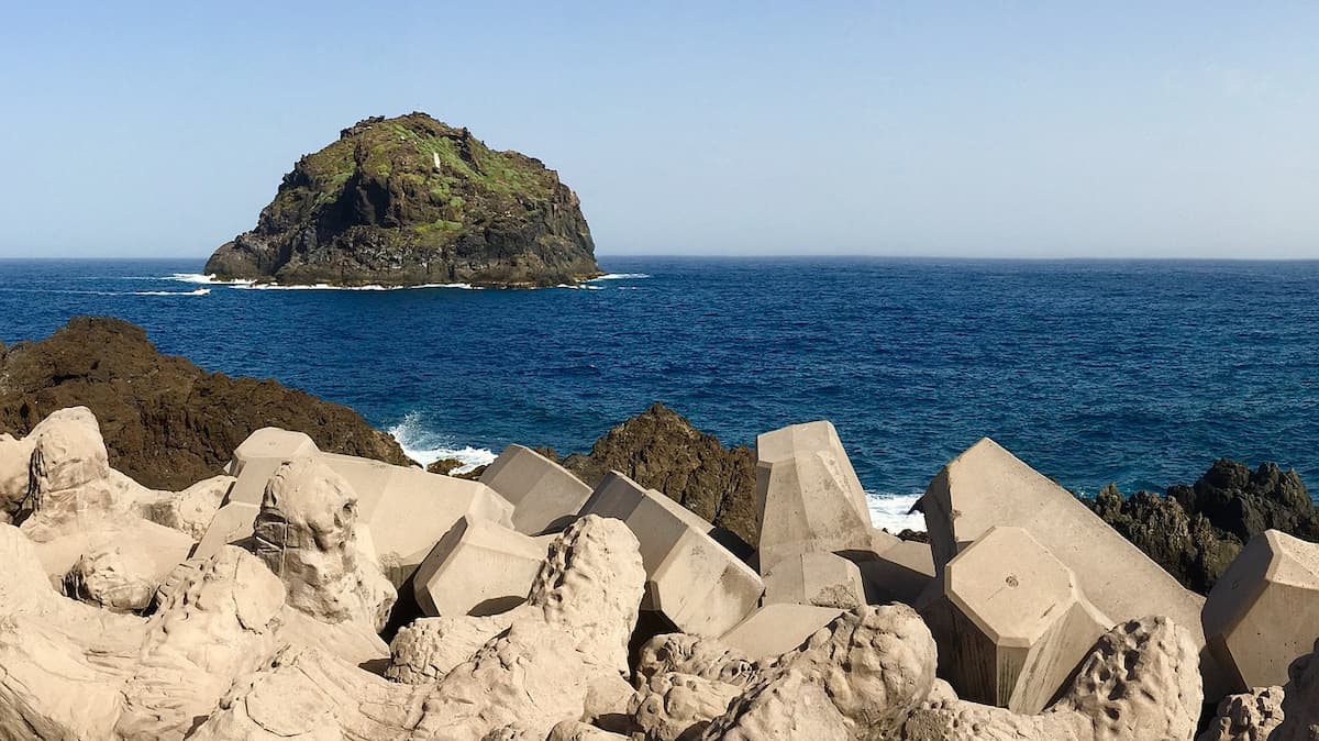 Beach and island in Tenerife in the month of december