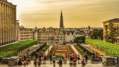 People enjoying Brussels