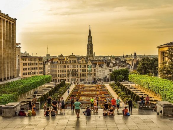 People enjoying Brussels