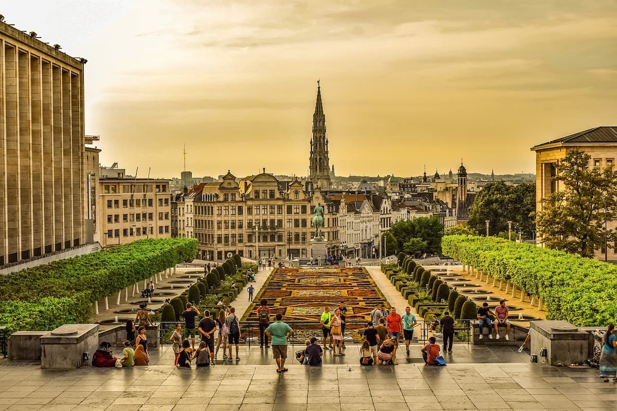 People enjoying Brussels