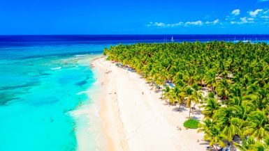 Extensive beach in the dominican republic