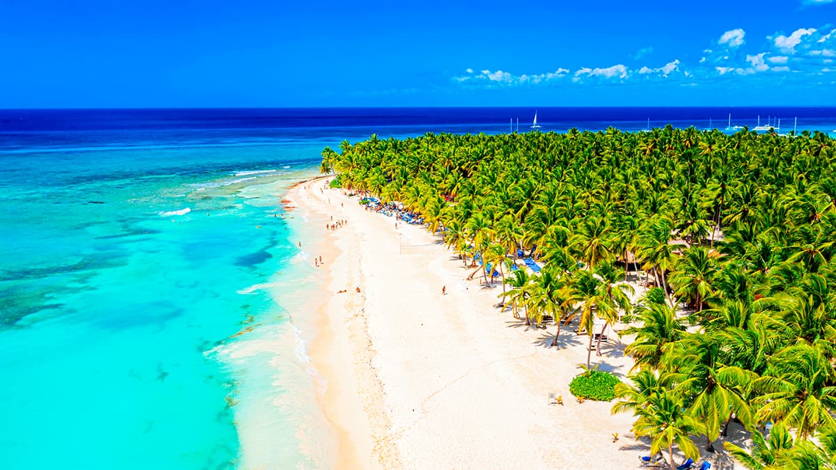 Extensive beach in the dominican republic