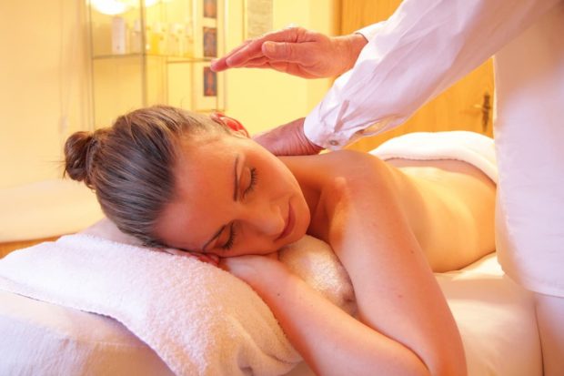 Woman having a massage made
