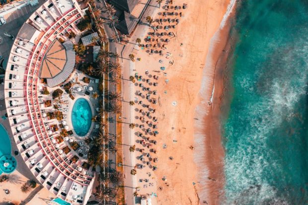 Los Cristianos beach in Tenerife