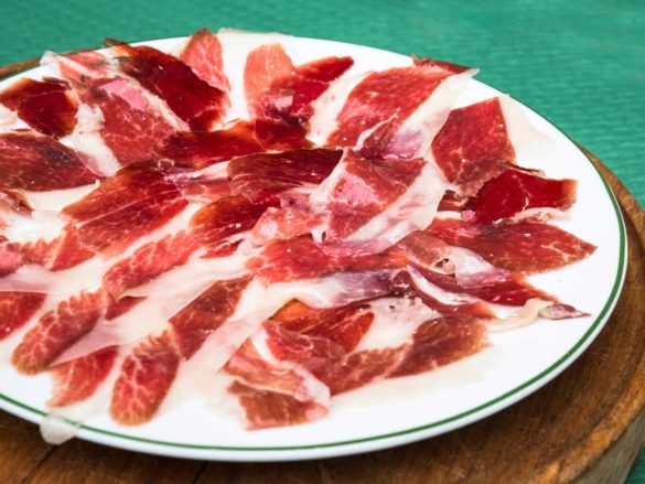 Ham dish, typical food in Granada