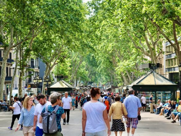 People walking in Ramblas Street