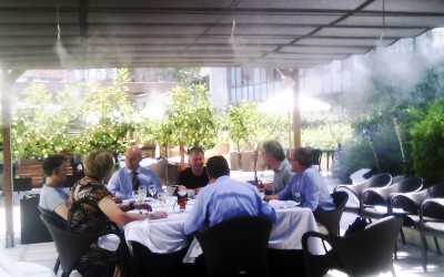 Sistema de climatización evaporativa en la terraza del Catalonia Ramblas Sistema de climatización evaporativa en la terraza del Catalonia Ramblas