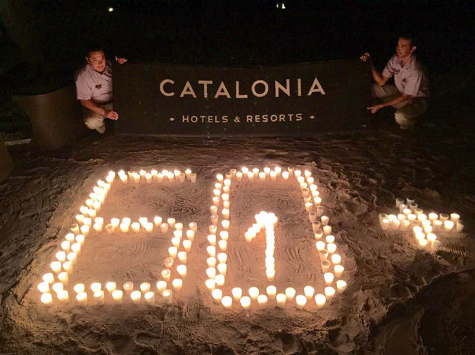 catalonia hotels, riviera maya, earth hour