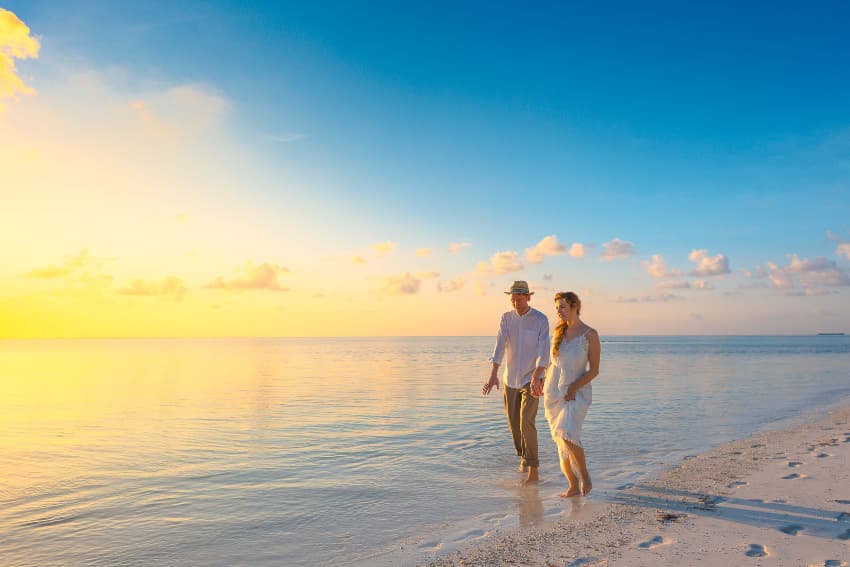 Pareja en el Caribe