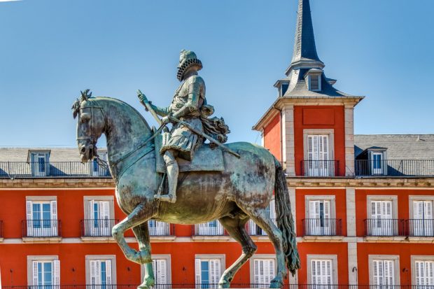 Estatua ecuestre de Felipe III en la Plaza Mayor de Madrid