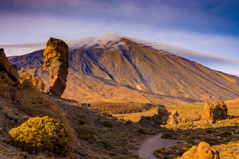 El Teide National Park Tenerife. Desert volcano style landscape. Spanish highest mountain