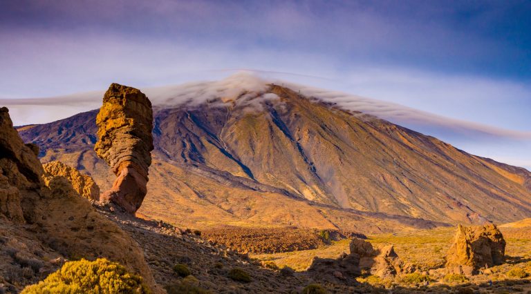 El Teide National Park Tenerife. Desert volcano style landscape. Spanish highest mountain