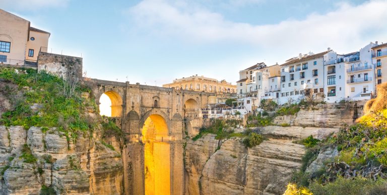 Ronda, Spain old town cityscape on the Tajo Gorge