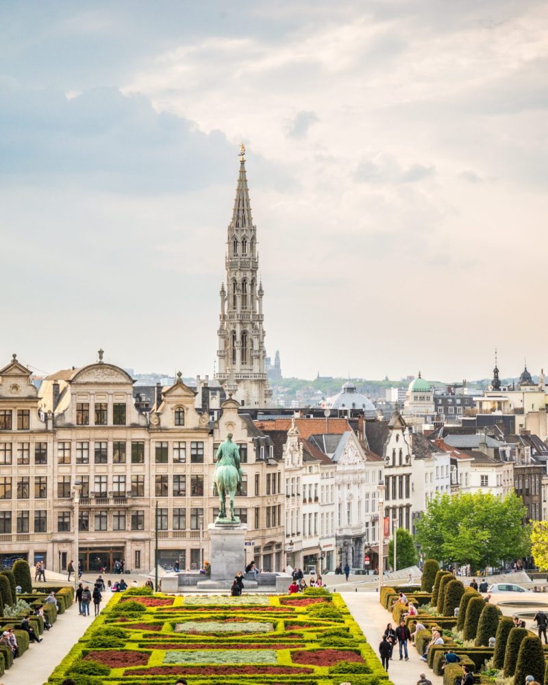 vistas de bruselas al atardecer