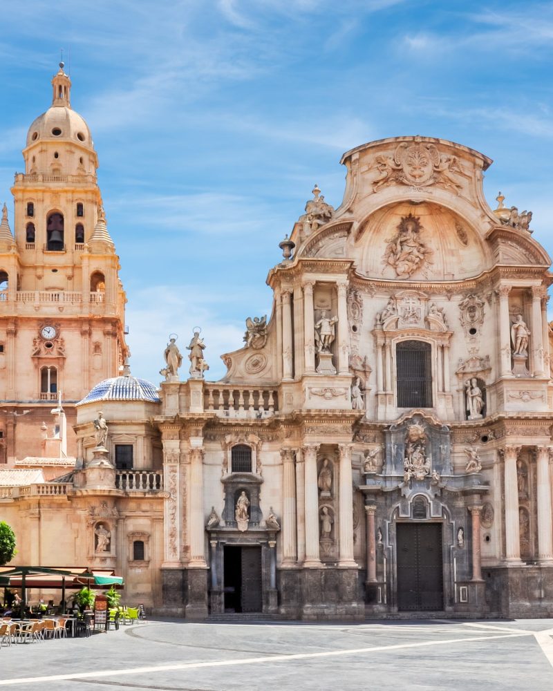 Cathedral Church of Saint Mary in center of Murcia, Spain