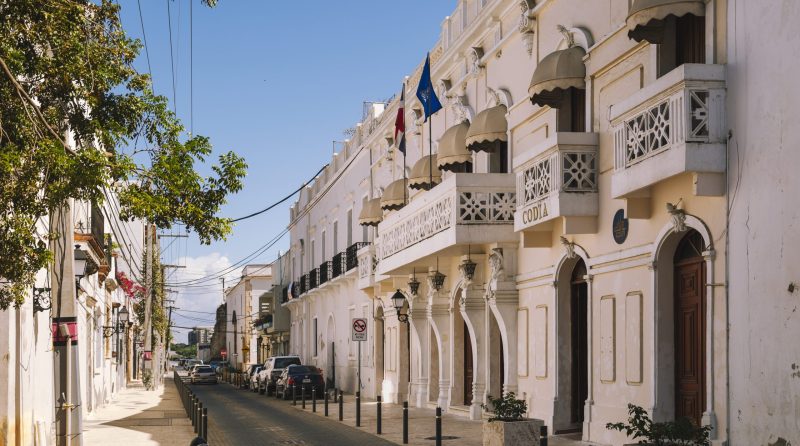 Streets of Santo Domingo in Historic Colonial district Dominican Republic