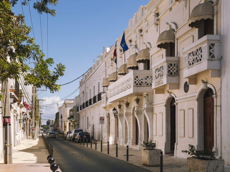 Streets of Santo Domingo in Historic Colonial district Dominican Republic