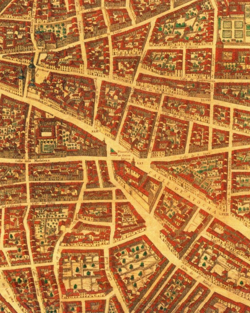 mapa del antiguo barrio de las letras